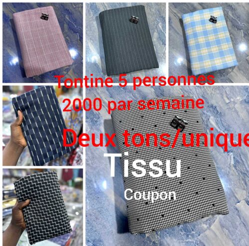 Tissu Coupon deux ton et